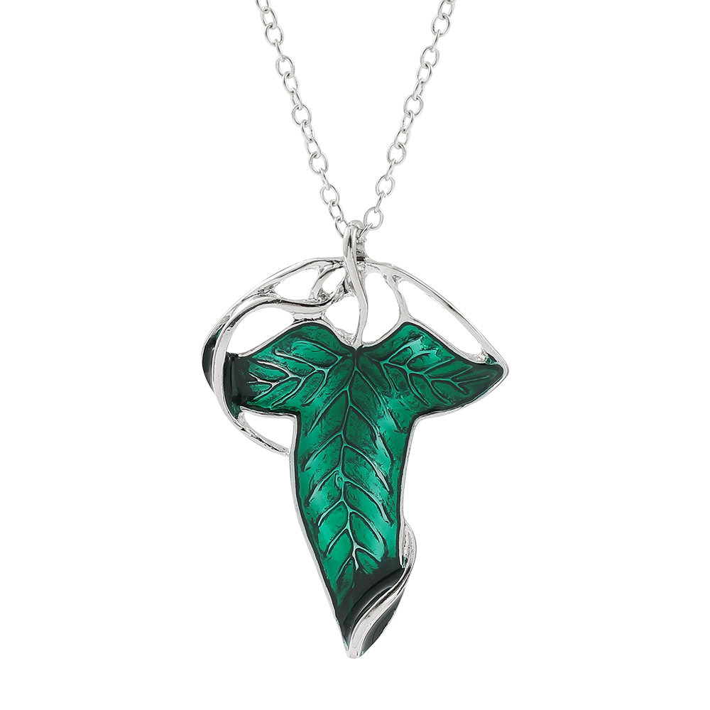 Vintage Fashion Stores - Collier pendentif feuille verte vintage, bijou