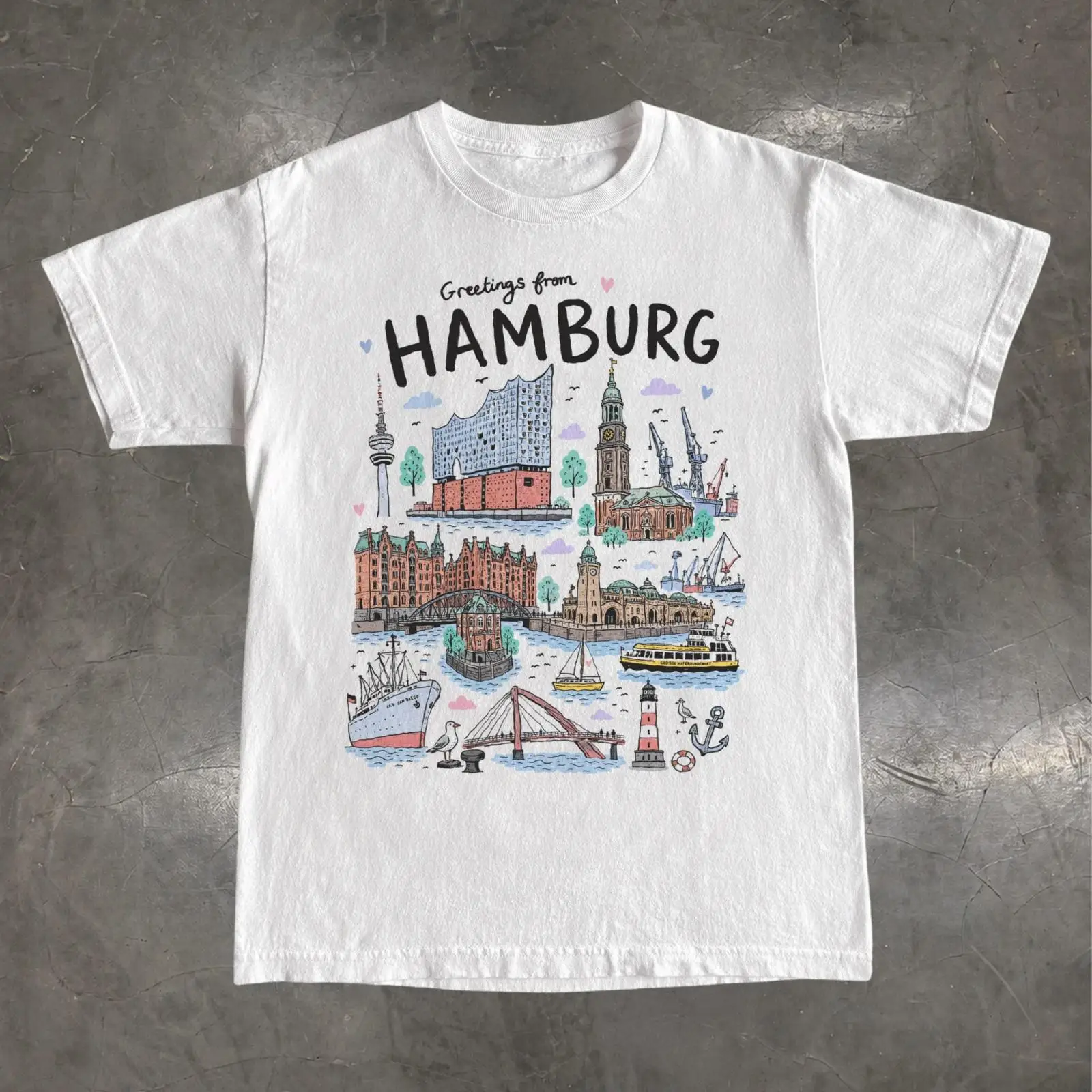 Vintage Fashion Hamburg - T-shirt Hambourg Allemagne Elbphilharmonie Souvenir de