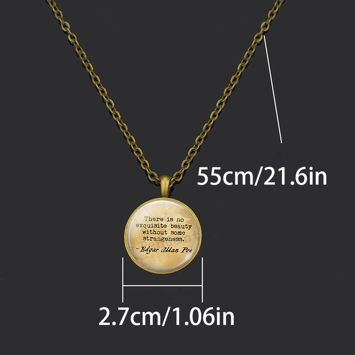 Collier avec citation en verre - Vintage Fashion Quotes avis et prix